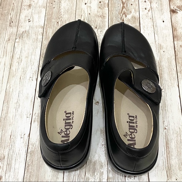 ALEGRIA “Kaitlyn” Black Leather Mary Jane Shoes Size 37 - Picture 3 of 16